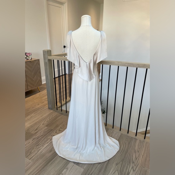 Cream Evening Gown with Crystal Belt Add On - Picture 2 of 2